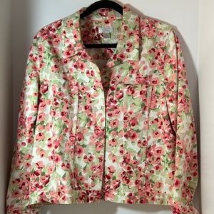Cotton twill floral print jacket
